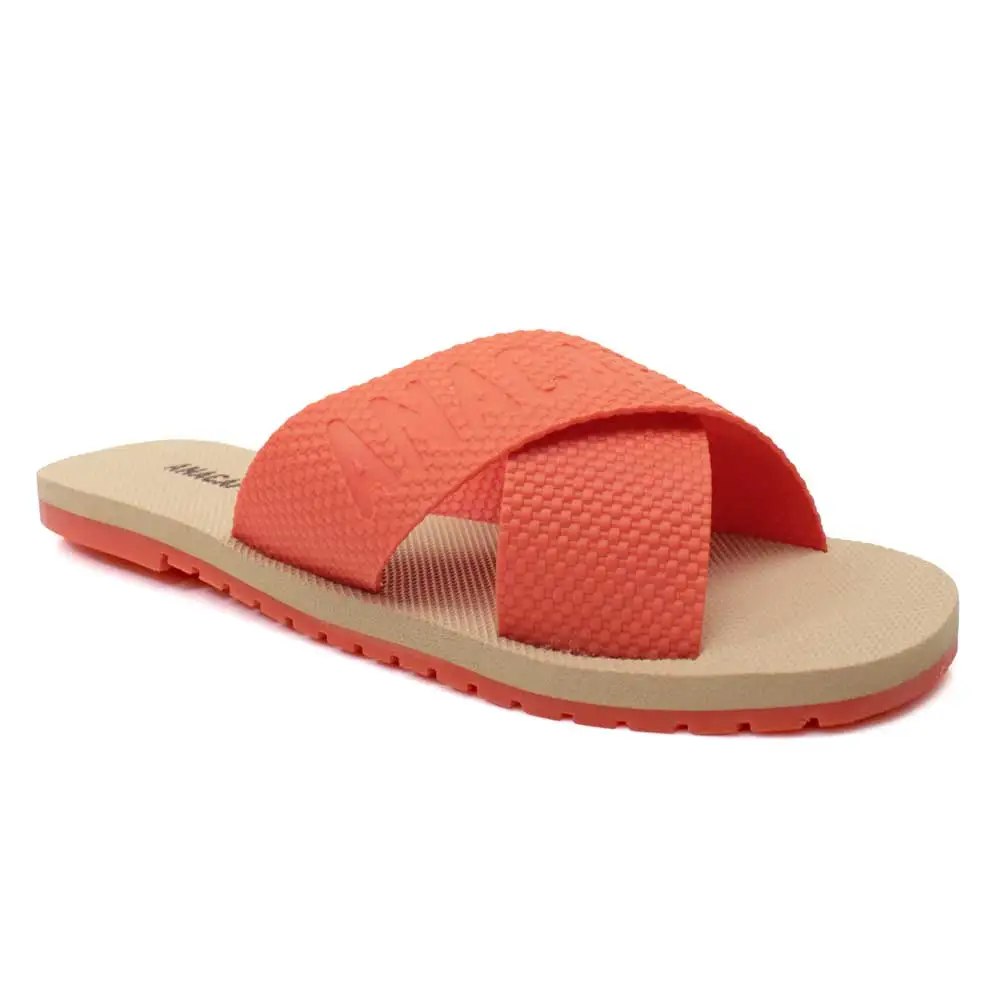 AnaCapri Double Slide Slippers Papaya