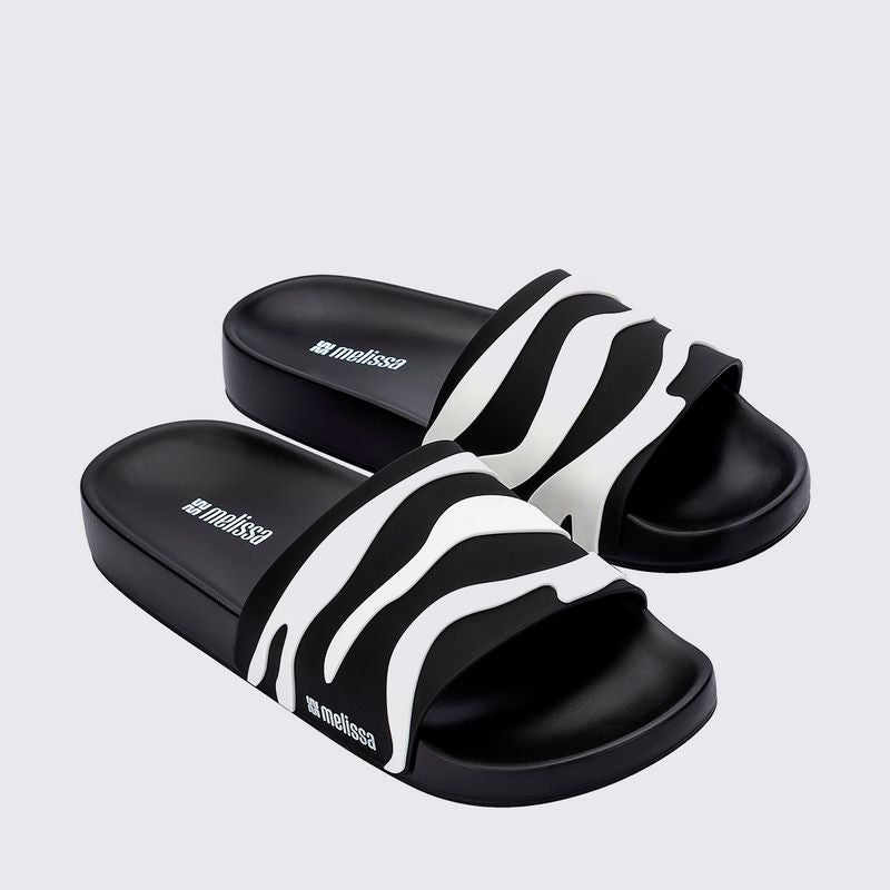 MELISSAS ANIMAL PRINT SLIDE black/white